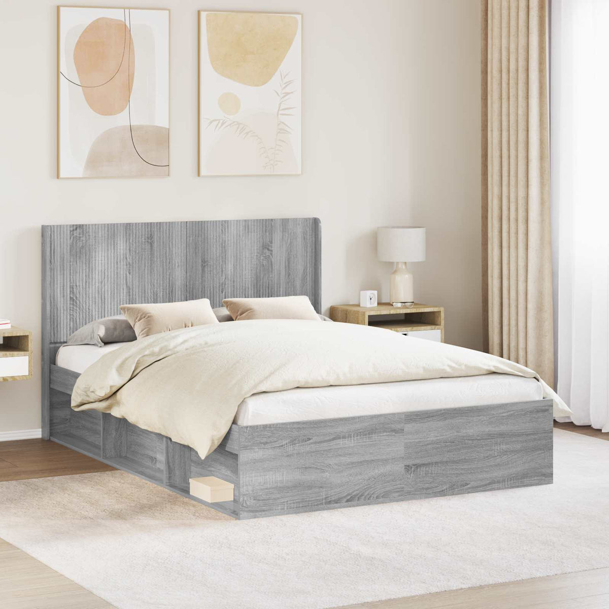 Hoofdbord Grijs Sonoma Bewerkt hout is nu te koop bij PeponiXL, paradijselijk wonen!