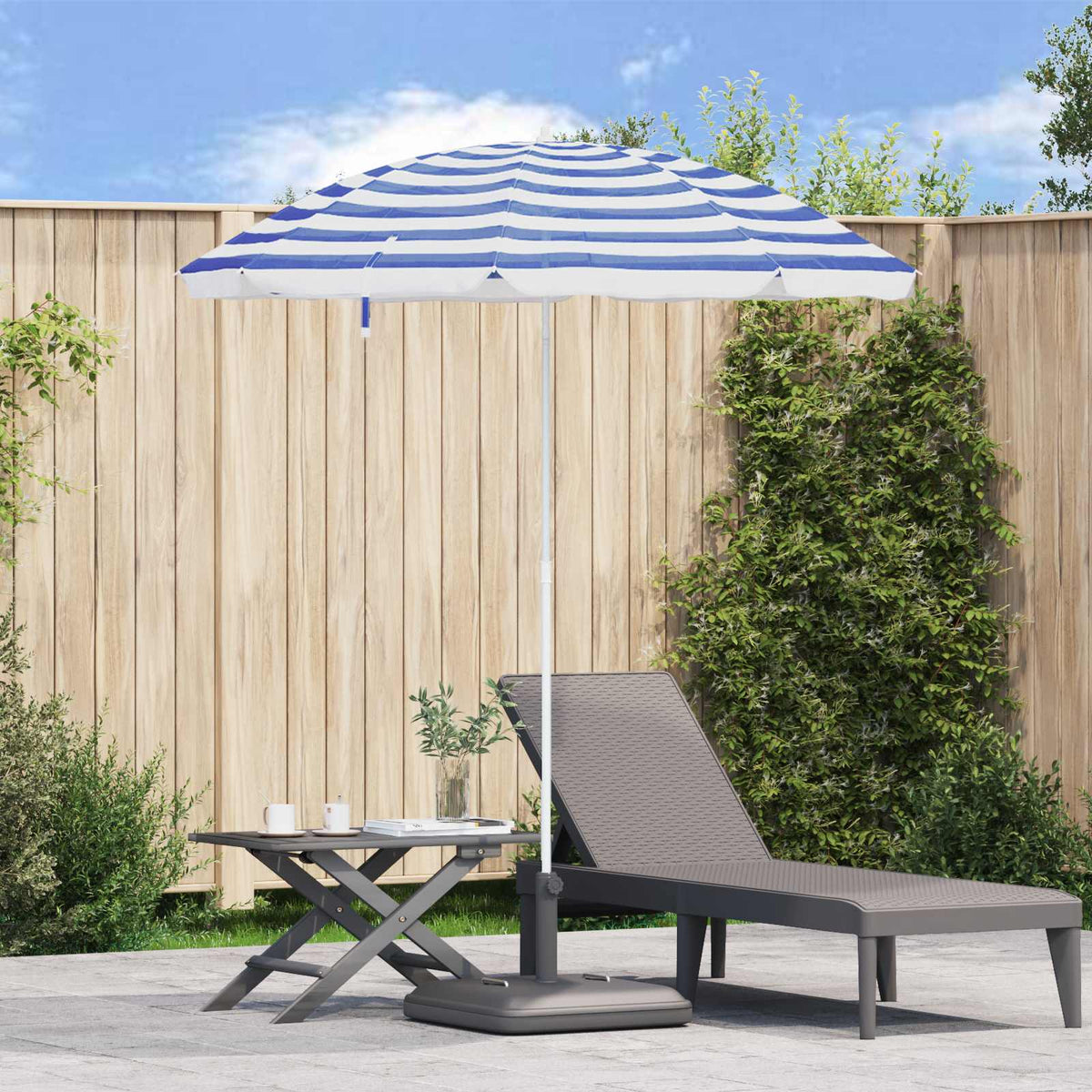 Strandparasol Blauw en Wit 206 x 206 x 212 cm is nu te koop bij PeponiXL, paradijselijk wonen!