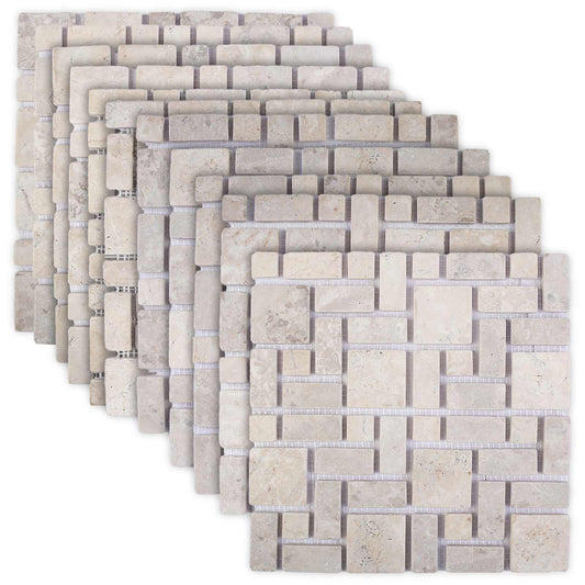Mozaïek Tegels Crèmekleurig 30 x 30 cm Marmer is nu te koop bij PeponiXL, paradijselijk wonen!
