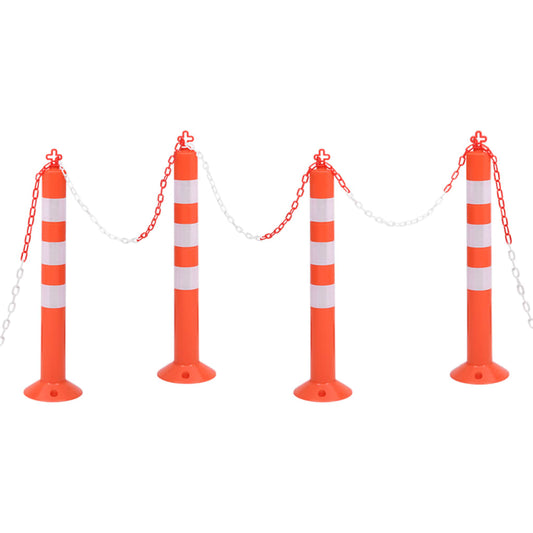 Verkeerspalen met ketting 4 st 75 cm PE is nu te koop bij PeponiXL, paradijselijk wonen!