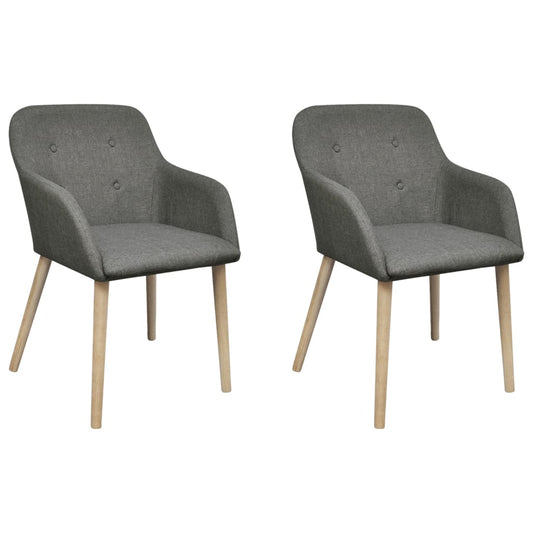 Eetkamerstoelen 2 st stof en massief eikenhout lichtgrijs is nu te koop bij PeponiXL, paradijselijk wonen!