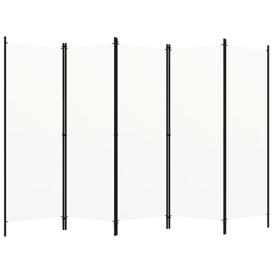 Kamerscherm met 5 panelen 250x180 cm wit is nu te koop bij PeponiXL, paradijselijk wonen!