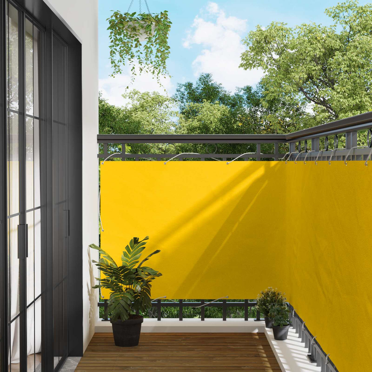 Balkon Scherm Geel 110 x 800 cm Oxford Stof is nu te koop bij PeponiXL, paradijselijk wonen!