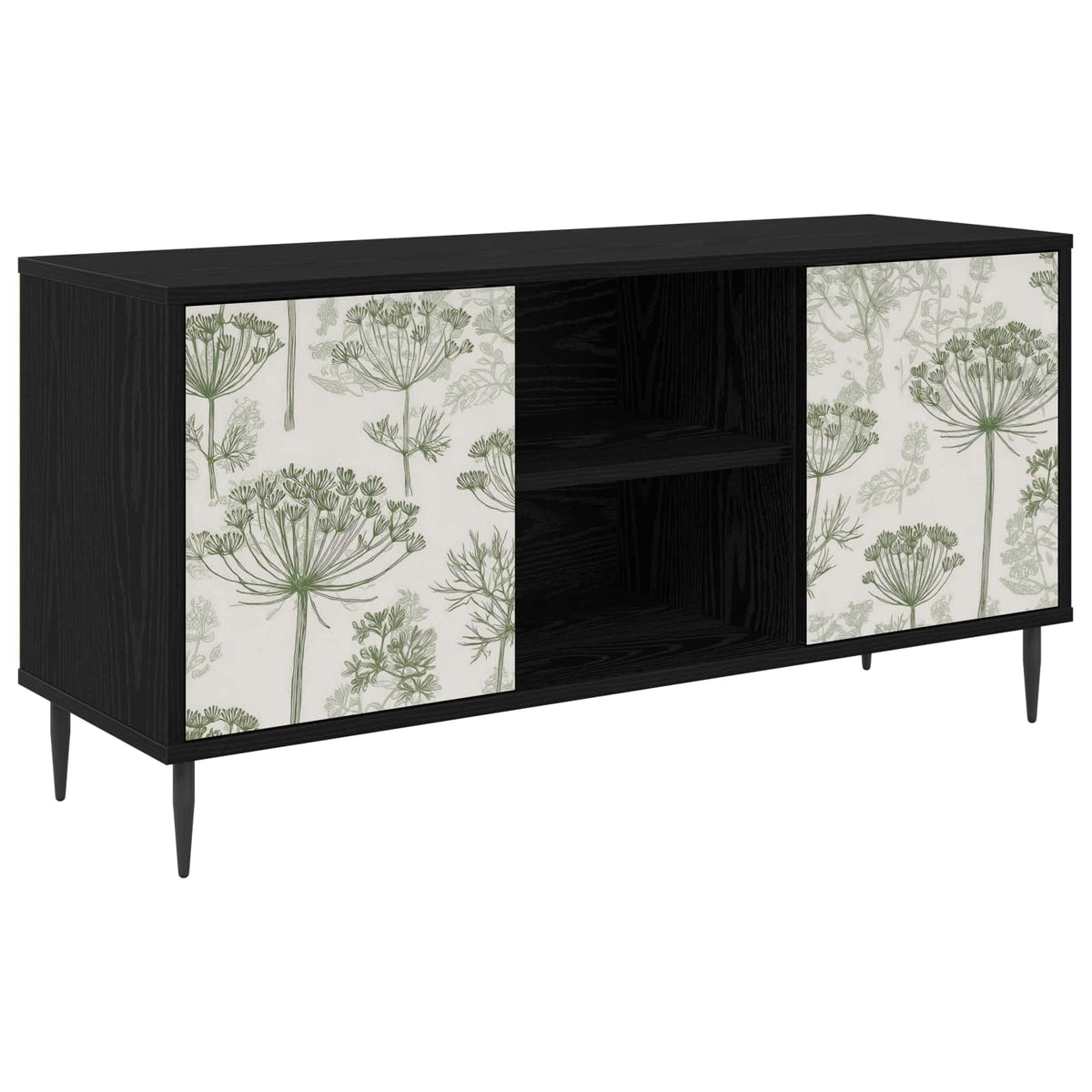 Tv-meubel GOTHA 102 x 33 x 51 cm Zwart eiken Bewerkt hout is nu te koop bij PeponiXL, paradijselijk wonen!