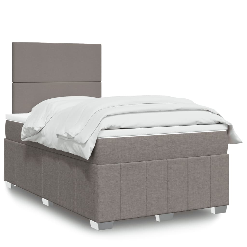 Boxspring met matras stof taupe 120x190 cm is nu te koop bij PeponiXL, paradijselijk wonen!