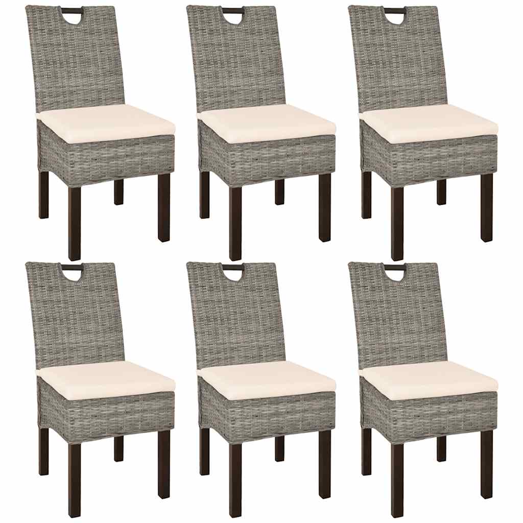 Eetkamerstoel 6 st kubu rattan mangohout is nu te koop bij PeponiXL, paradijselijk wonen!