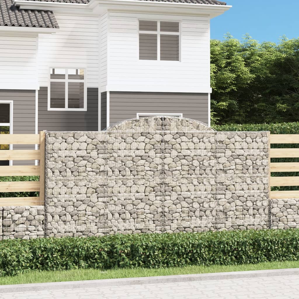 Schanskorven 4 st gewelfd 300x30x160/180 cm ijzer is nu te koop bij PeponiXL, paradijselijk wonen!