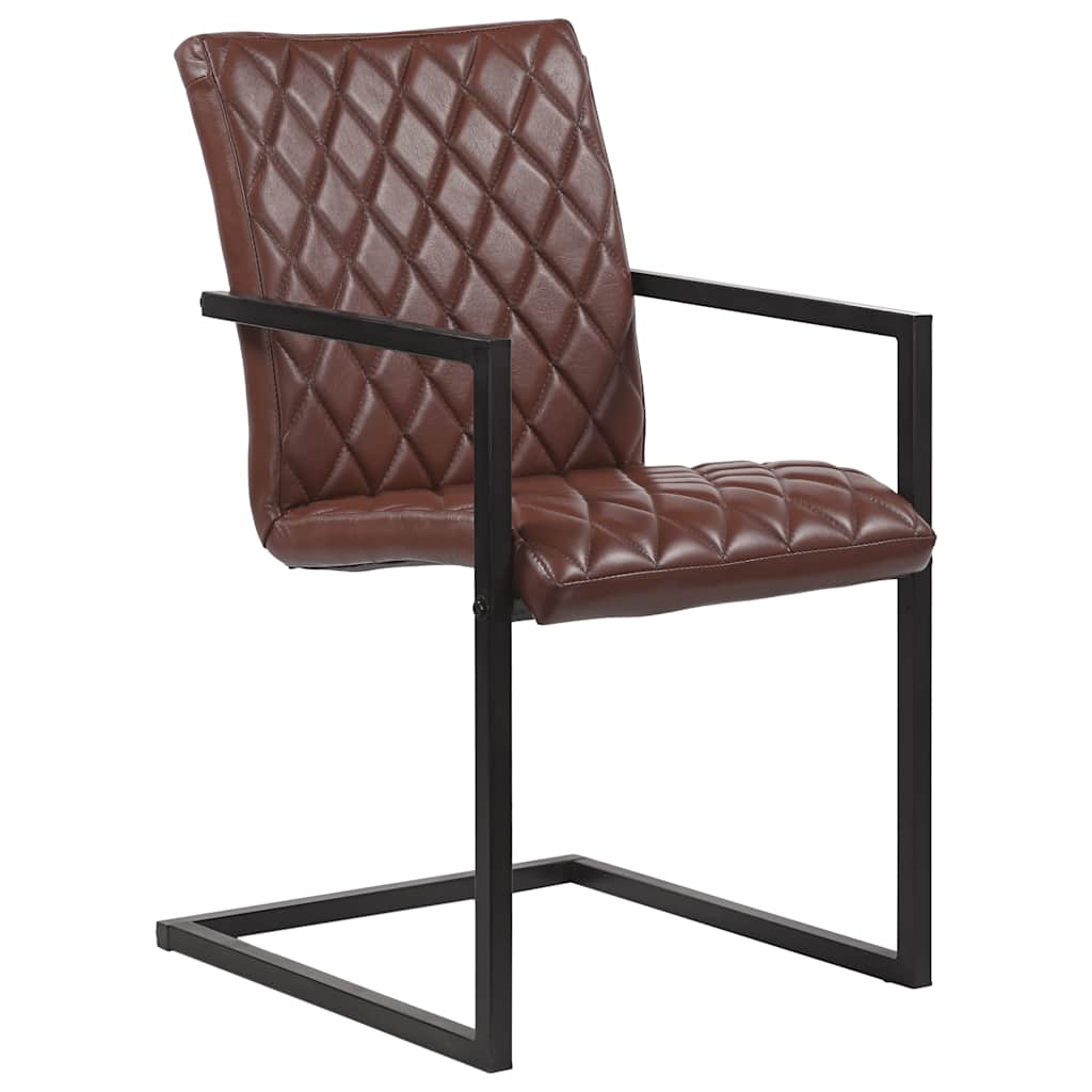 Eetkamerstoelen 2 st echt leer bruin is nu te koop bij PeponiXL, paradijselijk wonen!