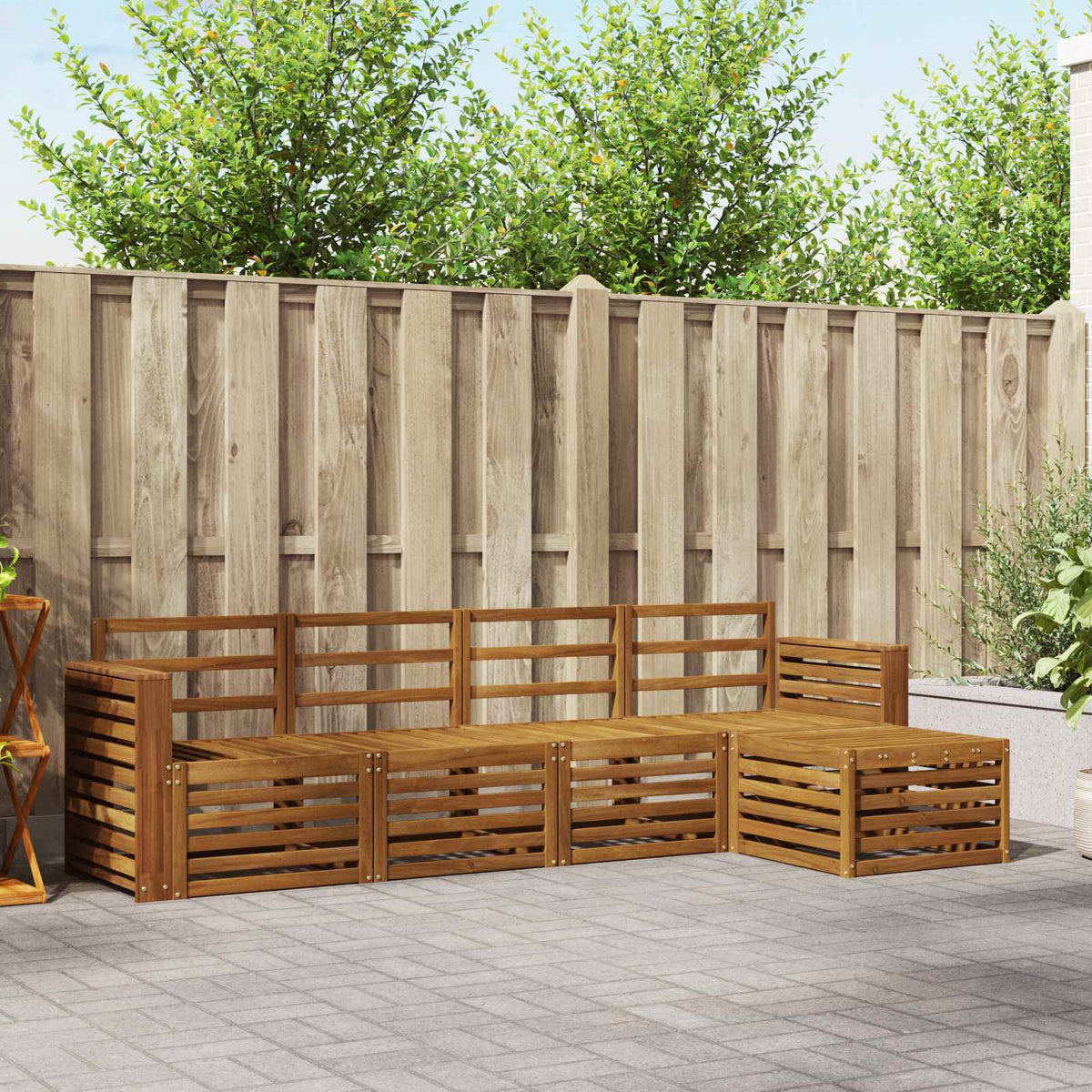 Buiten bankenset 5 pcs Naturel is nu te koop bij PeponiXL, paradijselijk wonen!