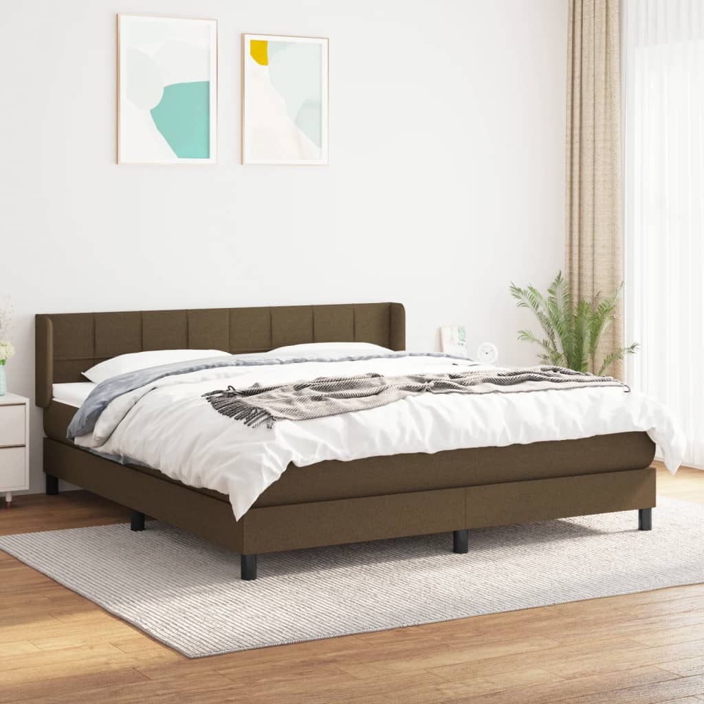 Boxspring met matras stof donkerbruin 180x200 cm is nu te koop bij PeponiXL, paradijselijk wonen!