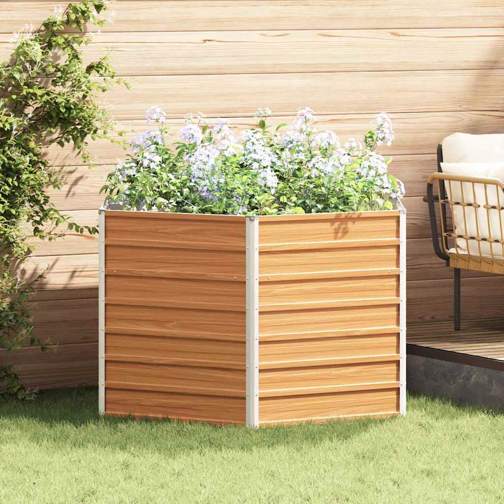 Verhoogd Tuinbed Licht Bruin 129 x 129 x 77 cm is nu te koop bij PeponiXL, paradijselijk wonen!