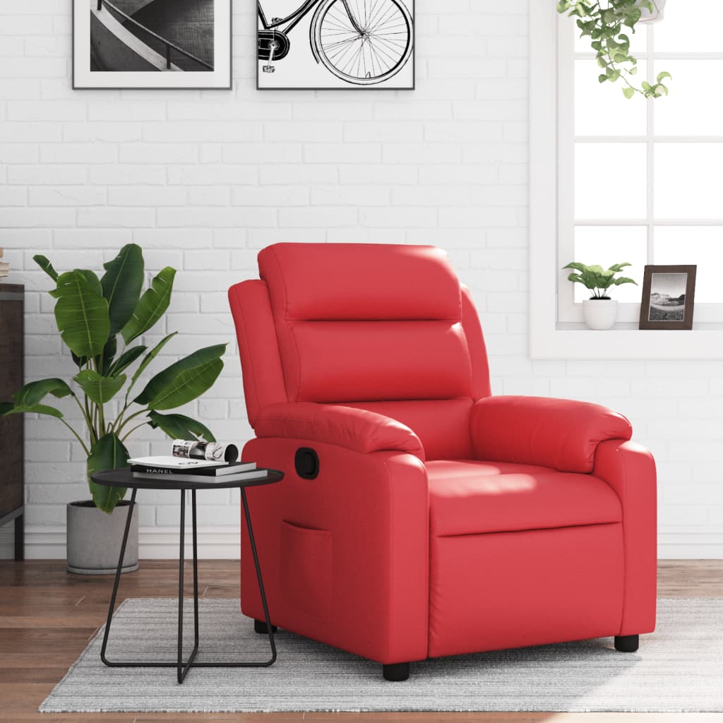 Fauteuil verstelbaar kunstleer rood is nu te koop bij PeponiXL, paradijselijk wonen!