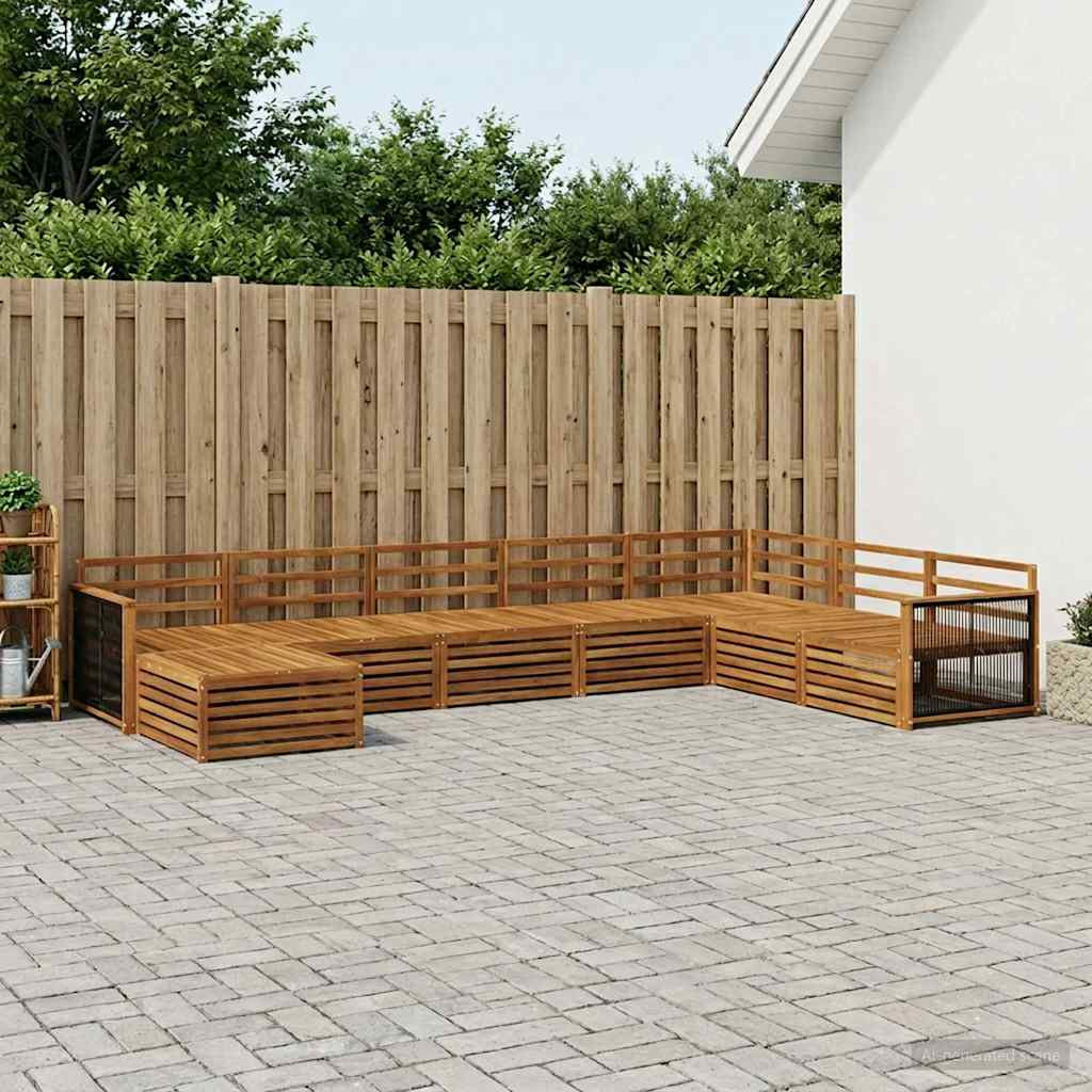 Buiten bankenset 8 pcs Naturel is nu te koop bij PeponiXL, paradijselijk wonen!