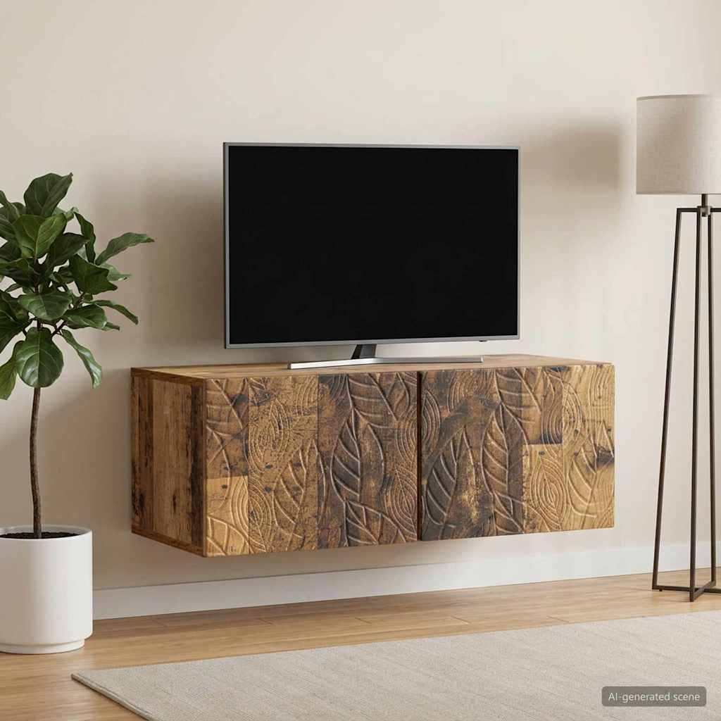 Wandbeugel TV-kast 59,5 x 31 cm Oud hout Bewerkt hout is nu te koop bij PeponiXL, paradijselijk wonen!