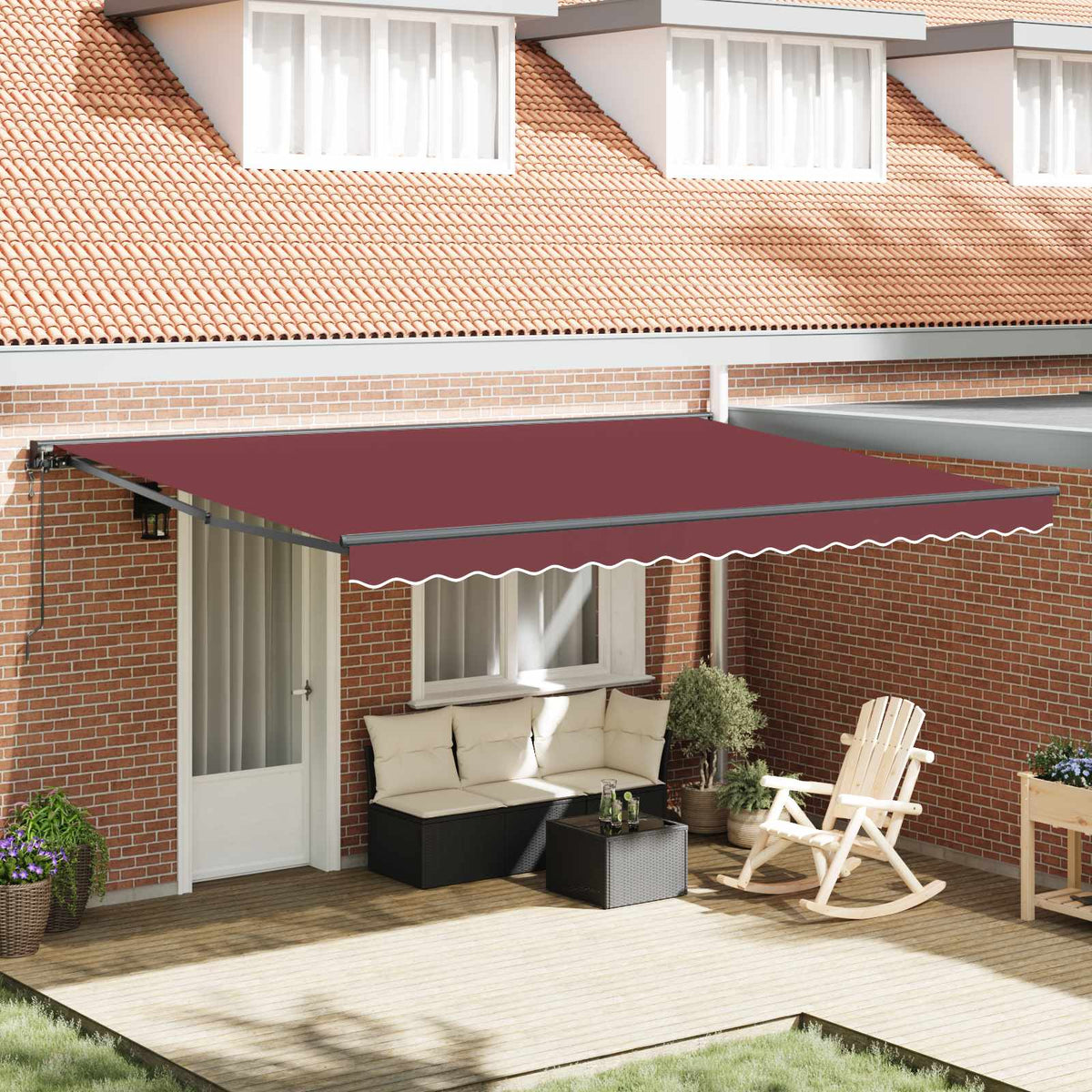 Zijde Frame Bordeauxrood 450 × 300 cm Polyester met PU-coating is nu te koop bij PeponiXL, paradijselijk wonen!