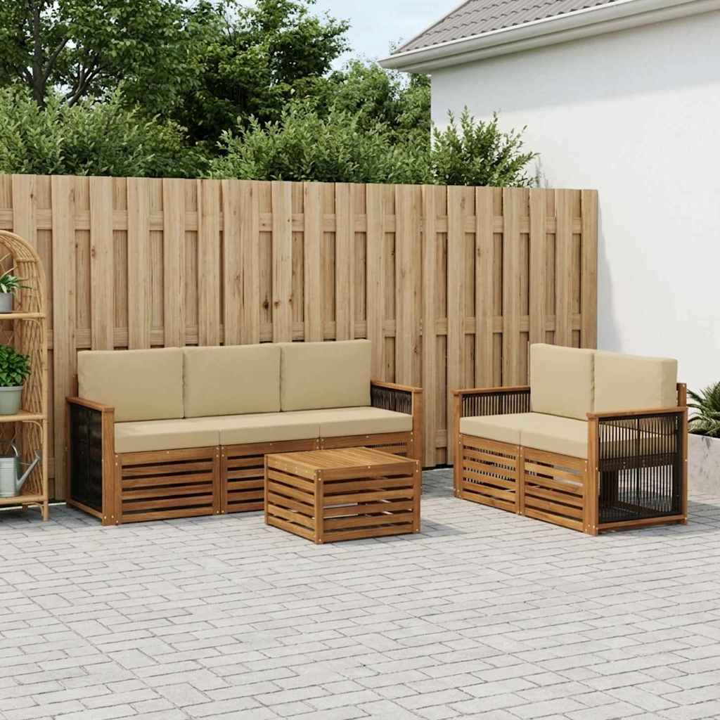 Sofa-Sets met kussen 6 pcs Massief Acaciahout is nu te koop bij PeponiXL, paradijselijk wonen!