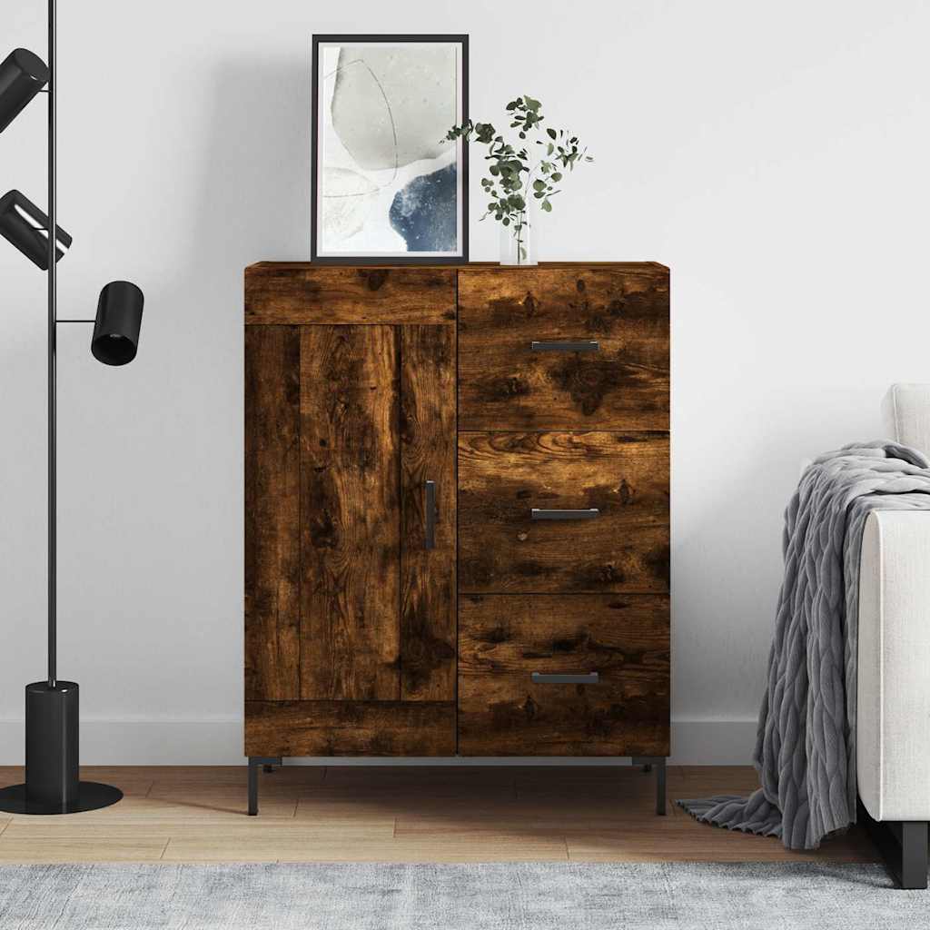 Dressoir 69,5x34x90 cm bewerkt hout gerookt eikenkleurig is nu te koop bij PeponiXL, paradijselijk wonen!