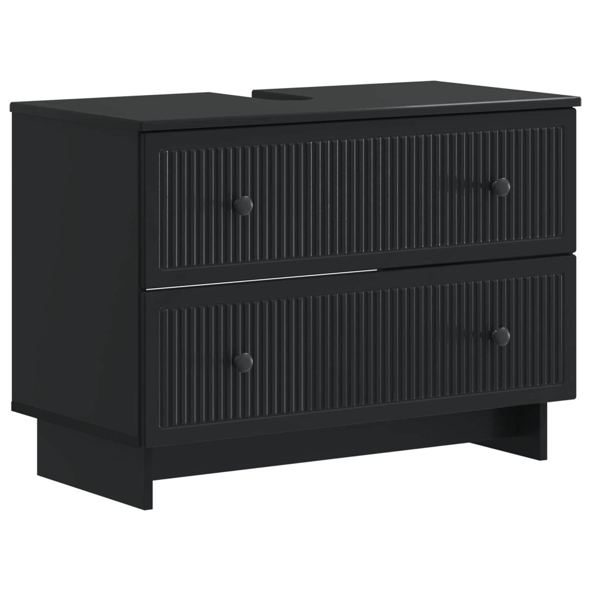 Badkamer wastafelkast EDE Zwart 82 x 41 x 59 cm Bewerkt hout is nu te koop bij PeponiXL, paradijselijk wonen!