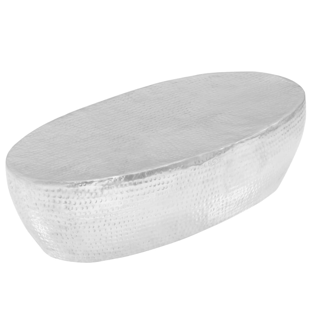 salontafel 100x50x28 cm gehamerd aluminium zilver is nu te koop bij PeponiXL, paradijselijk wonen!
