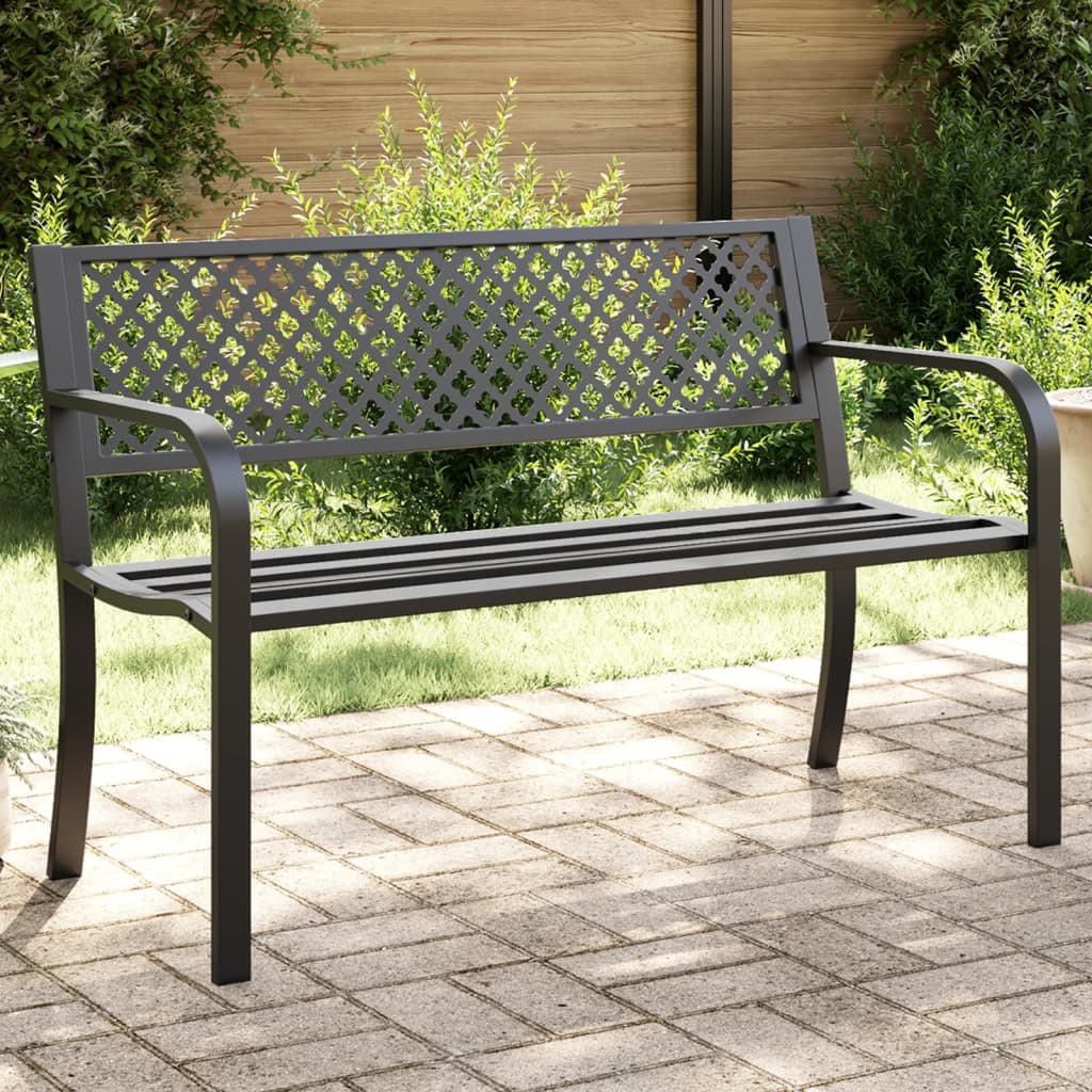 Tuinbankje 119 cm staal zwart is nu te koop bij PeponiXL, paradijselijk wonen!