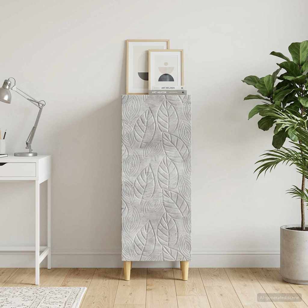 Dressoir Betongrijs 33 x 34,5 x 90 cm Bewerkt hout is nu te koop bij PeponiXL, paradijselijk wonen!