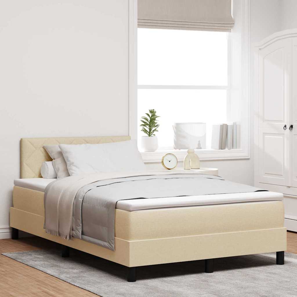 Boxspringbed met hoofdeinde Crème 120 x 200 cm Stof is nu te koop bij PeponiXL, paradijselijk wonen!