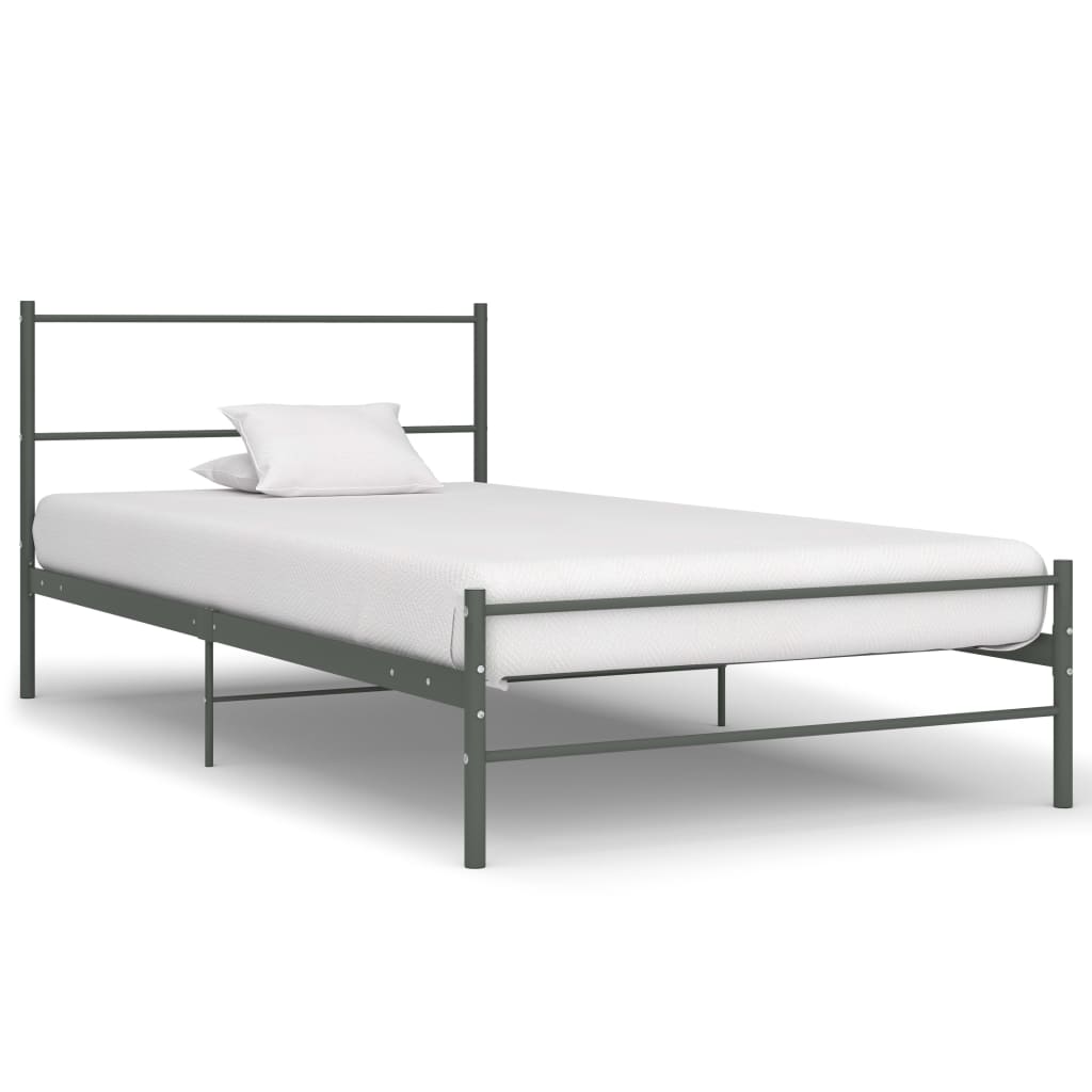 Bedframe metaal grijs 90x200 cm is nu te koop bij PeponiXL, paradijselijk wonen!