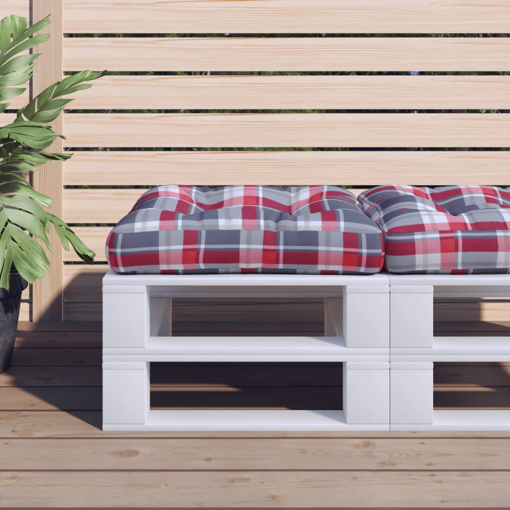 Palletkussen stof ruitpatroon rood is nu te koop bij PeponiXL, paradijselijk wonen!