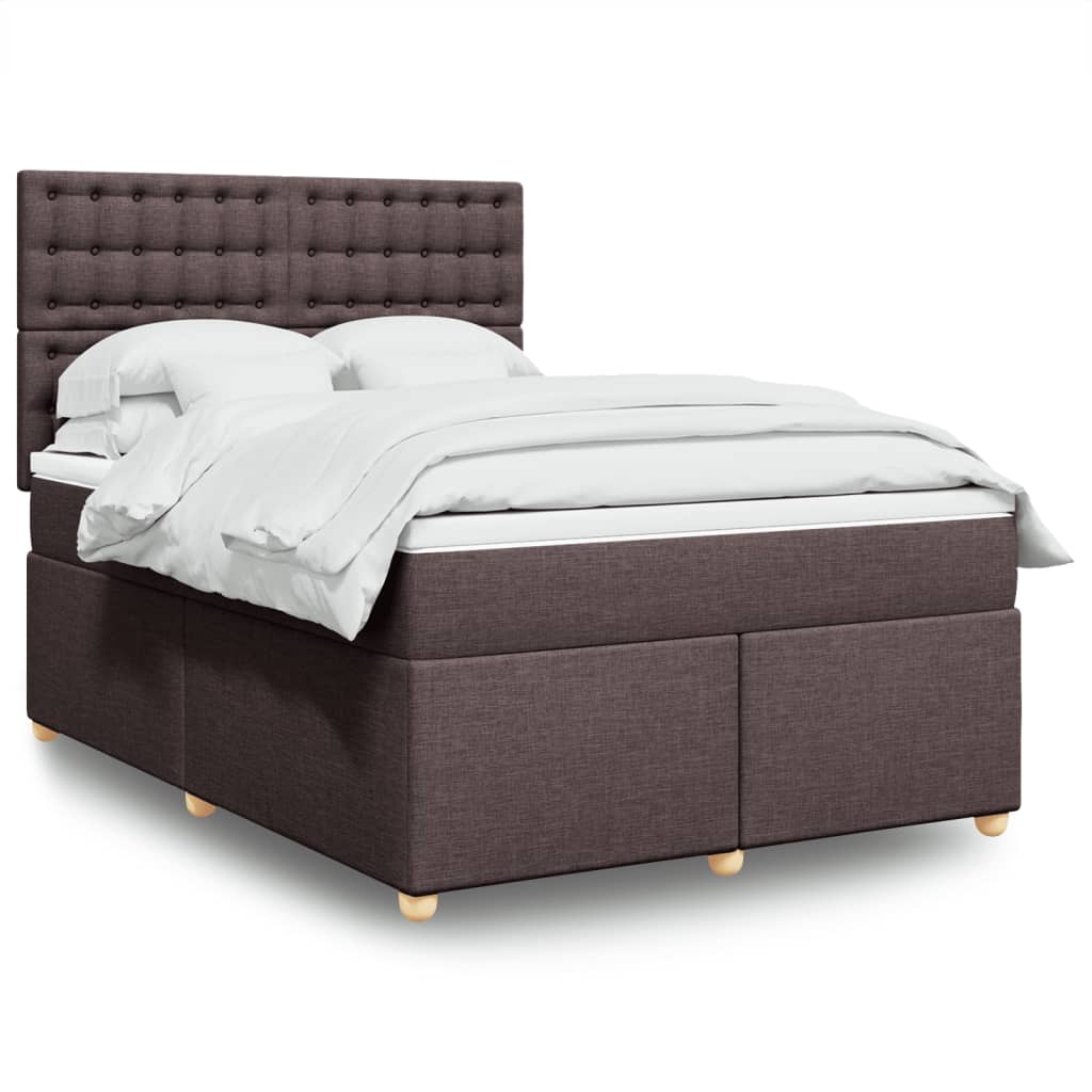 Boxspring met matras stof donkerbruin 160x200 cm is nu te koop bij PeponiXL, paradijselijk wonen!