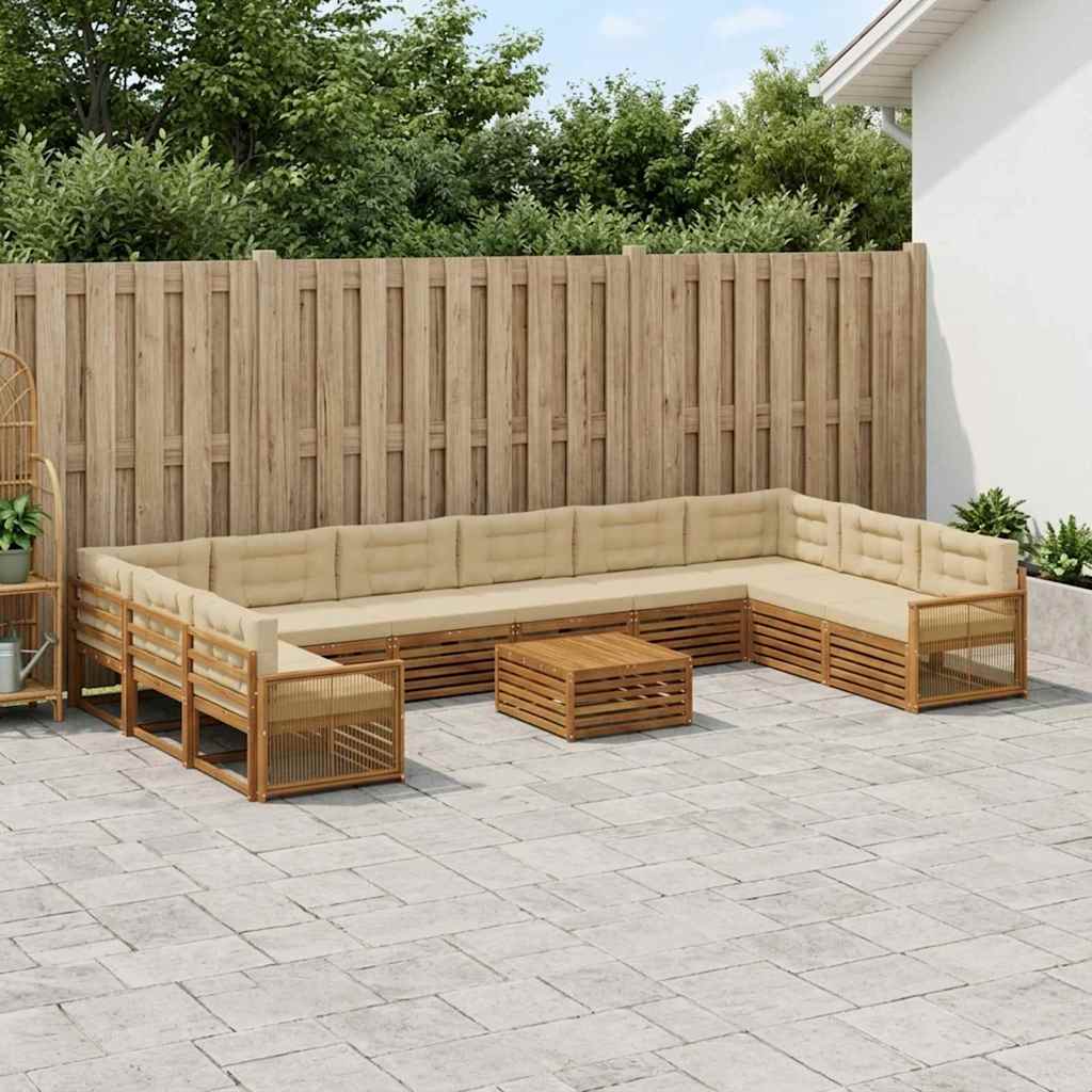 Sofa-Sets met kussen 11 pcs Massief Acaciahout is nu te koop bij PeponiXL, paradijselijk wonen!