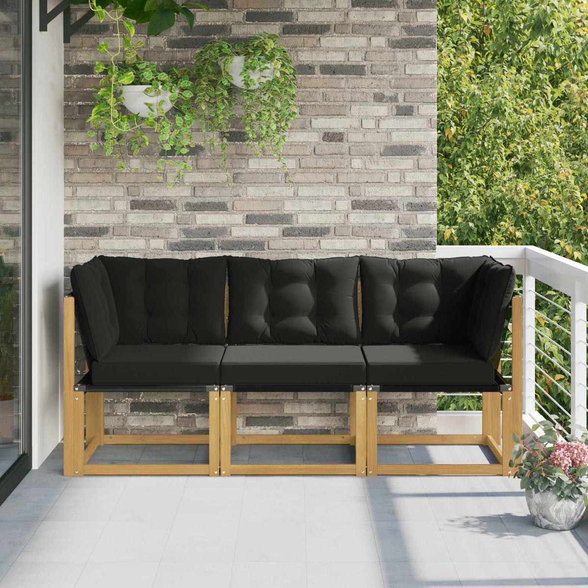 Outdoor Midden- en Hoeksalon met kussen 3 Stuk Wit is nu te koop bij PeponiXL, paradijselijk wonen!