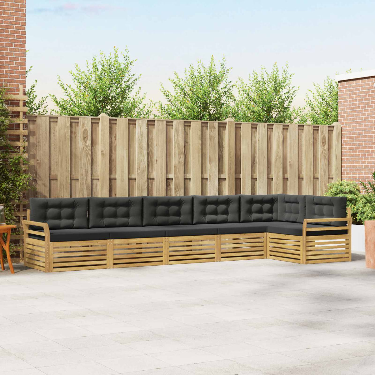 Buiten bankenset 6 pcs Wit en antracietkleurig is nu te koop bij PeponiXL, paradijselijk wonen!