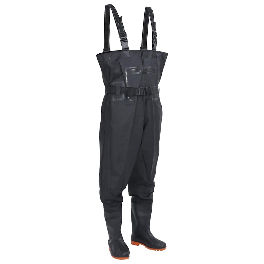 Waadpak met laarzen en riem maat 42 zwart is nu te koop bij PeponiXL, paradijselijk wonen!