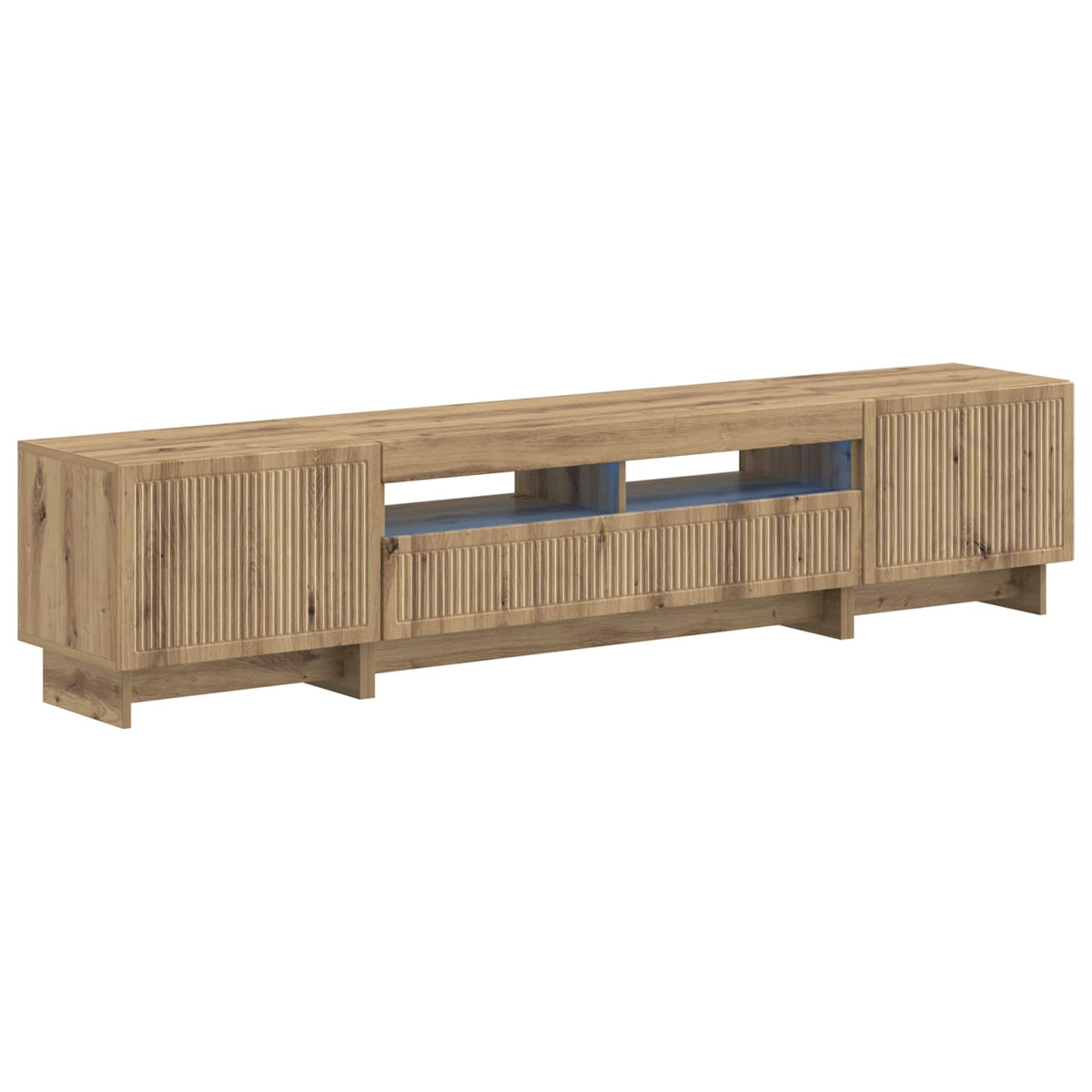 5-delige LED TV-kast Artisanaal eiken Bewerkt hout is nu te koop bij PeponiXL, paradijselijk wonen!