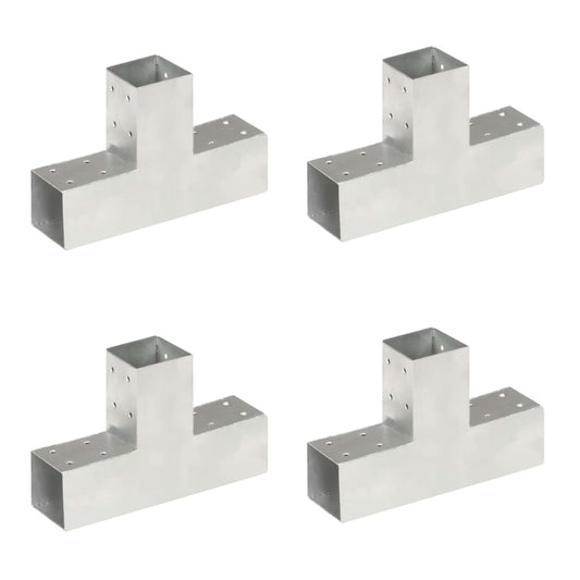 Paalverbindingen 4 st T-vorm 71x71 mm gegalvaniseerd metaal is nu te koop bij PeponiXL, paradijselijk wonen!