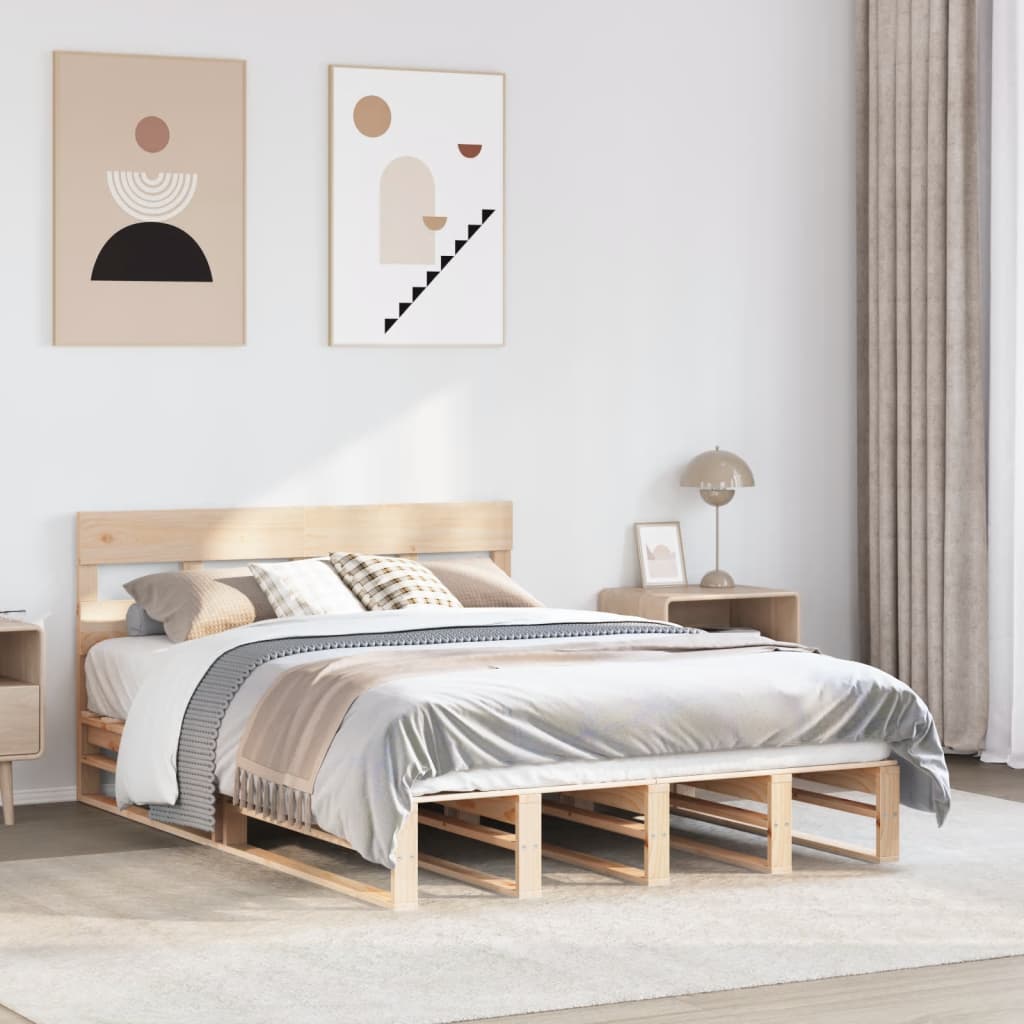 Bedframe zonder matras massief grenenhout 135x190 cm is nu te koop bij PeponiXL, paradijselijk wonen!