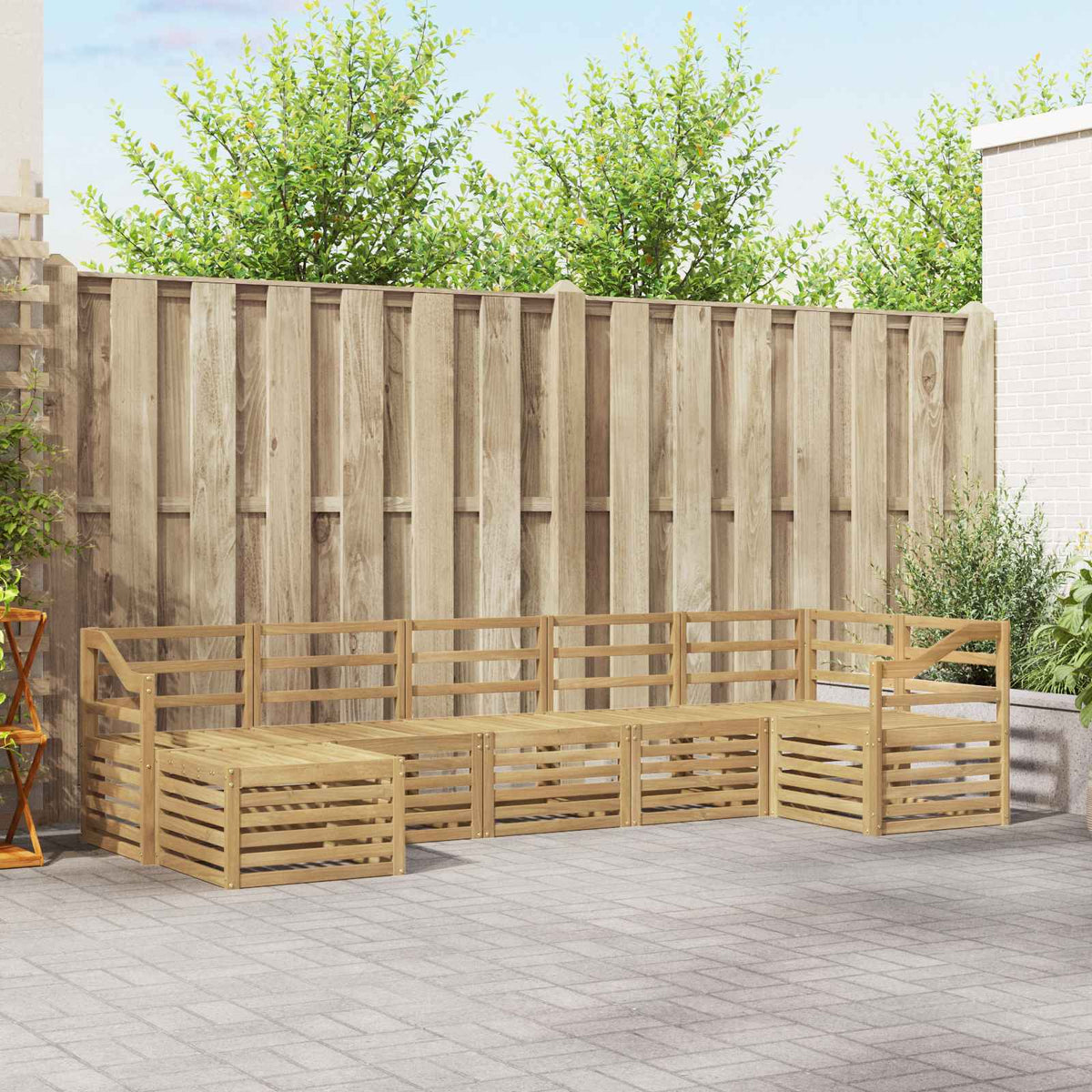 Buiten bankenset 7 pcs Wit is nu te koop bij PeponiXL, paradijselijk wonen!