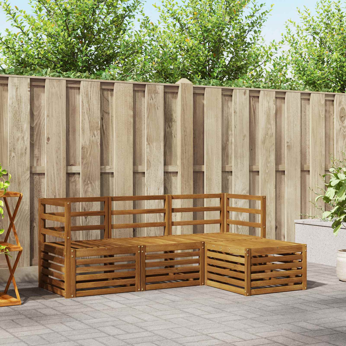 Buiten bankenset 4 pcs Naturel is nu te koop bij PeponiXL, paradijselijk wonen!