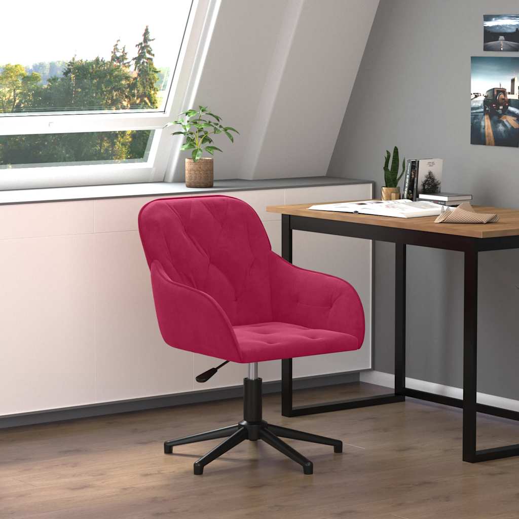 Kantoorstoel draaibaar fluweel wijnrood is nu te koop bij PeponiXL, paradijselijk wonen!