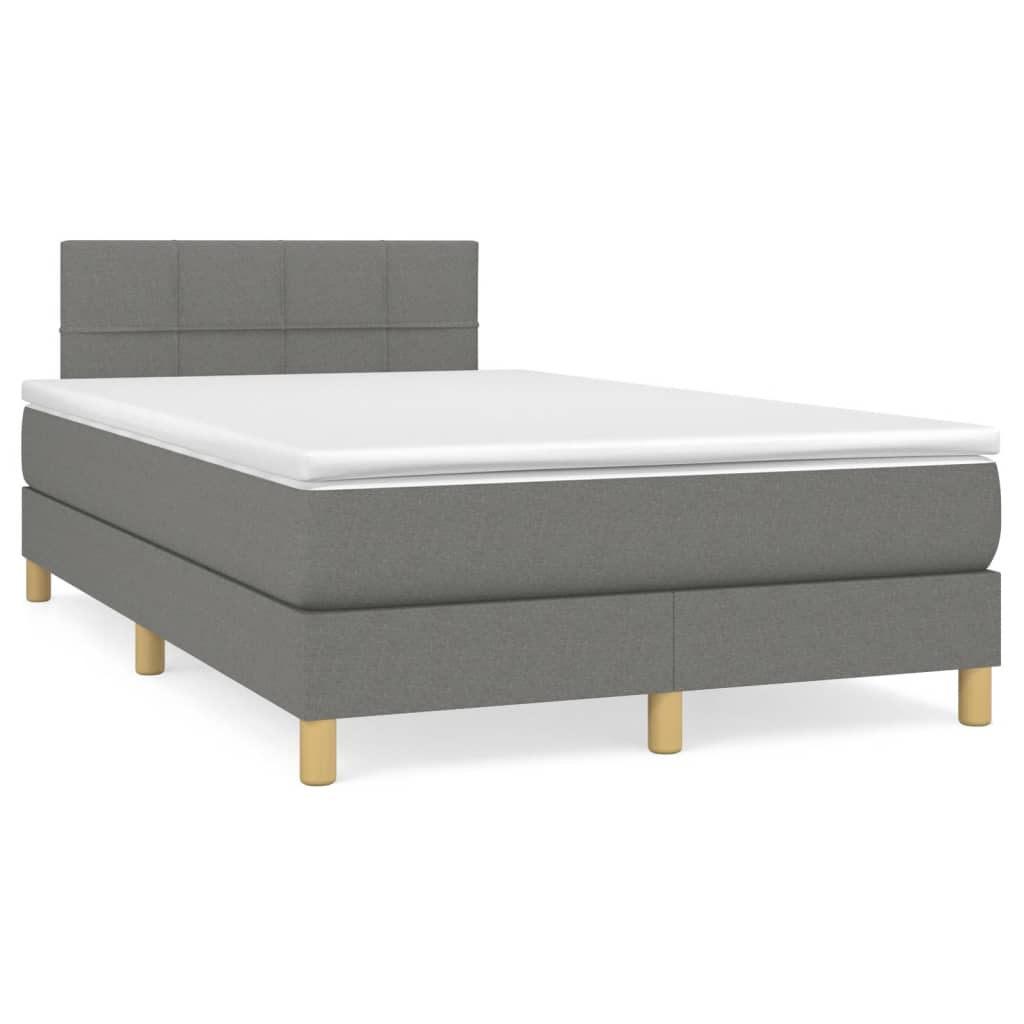 Boxspring met matras en LED stof donkergrijs 120x190 cm is nu te koop bij PeponiXL, paradijselijk wonen!