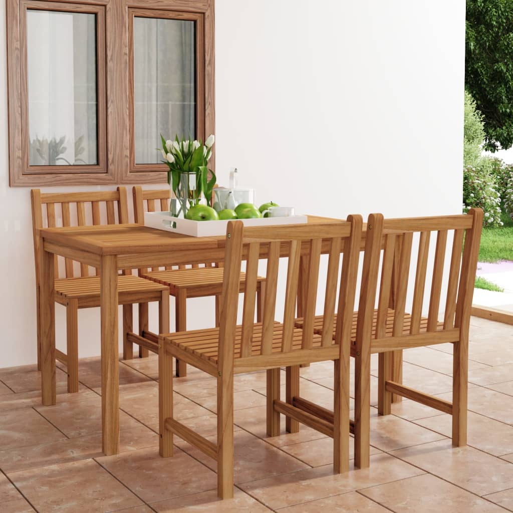 5-delige tuinset 140x80 cm massief teakhout is nu te koop bij PeponiXL, paradijselijk wonen!