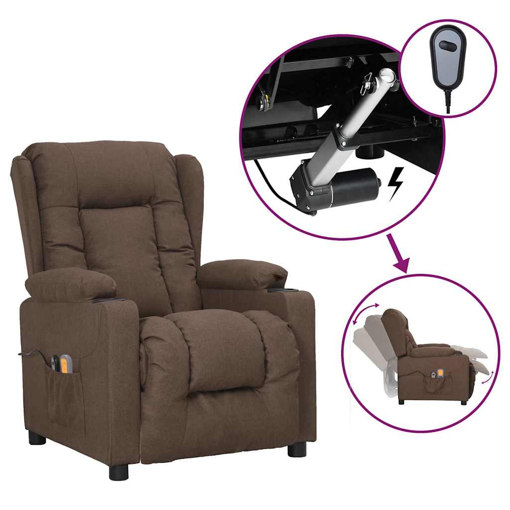 Massagestoel elektrisch stof taupe is nu te koop bij PeponiXL, paradijselijk wonen!