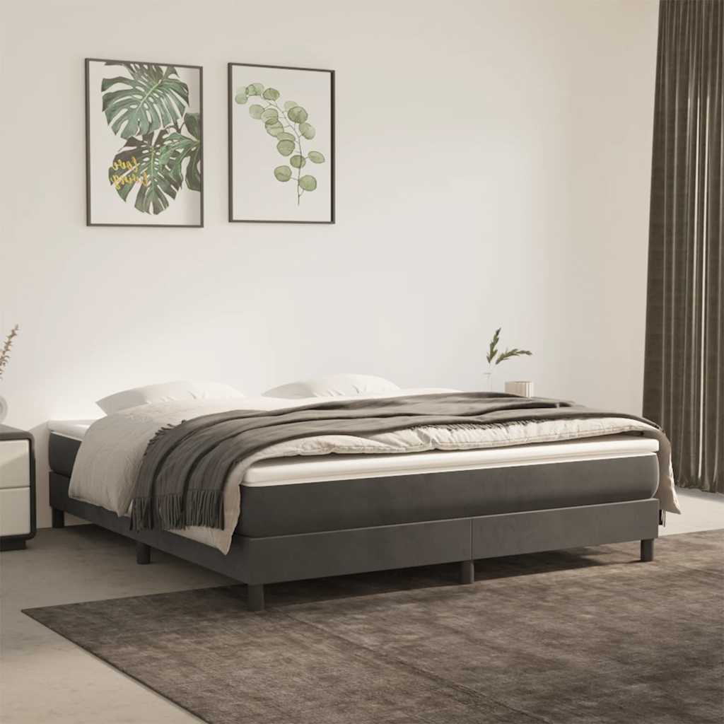 Pocketveringmatras medium 160x210x20 cm fluweel donkergrijs is nu te koop bij PeponiXL, paradijselijk wonen!