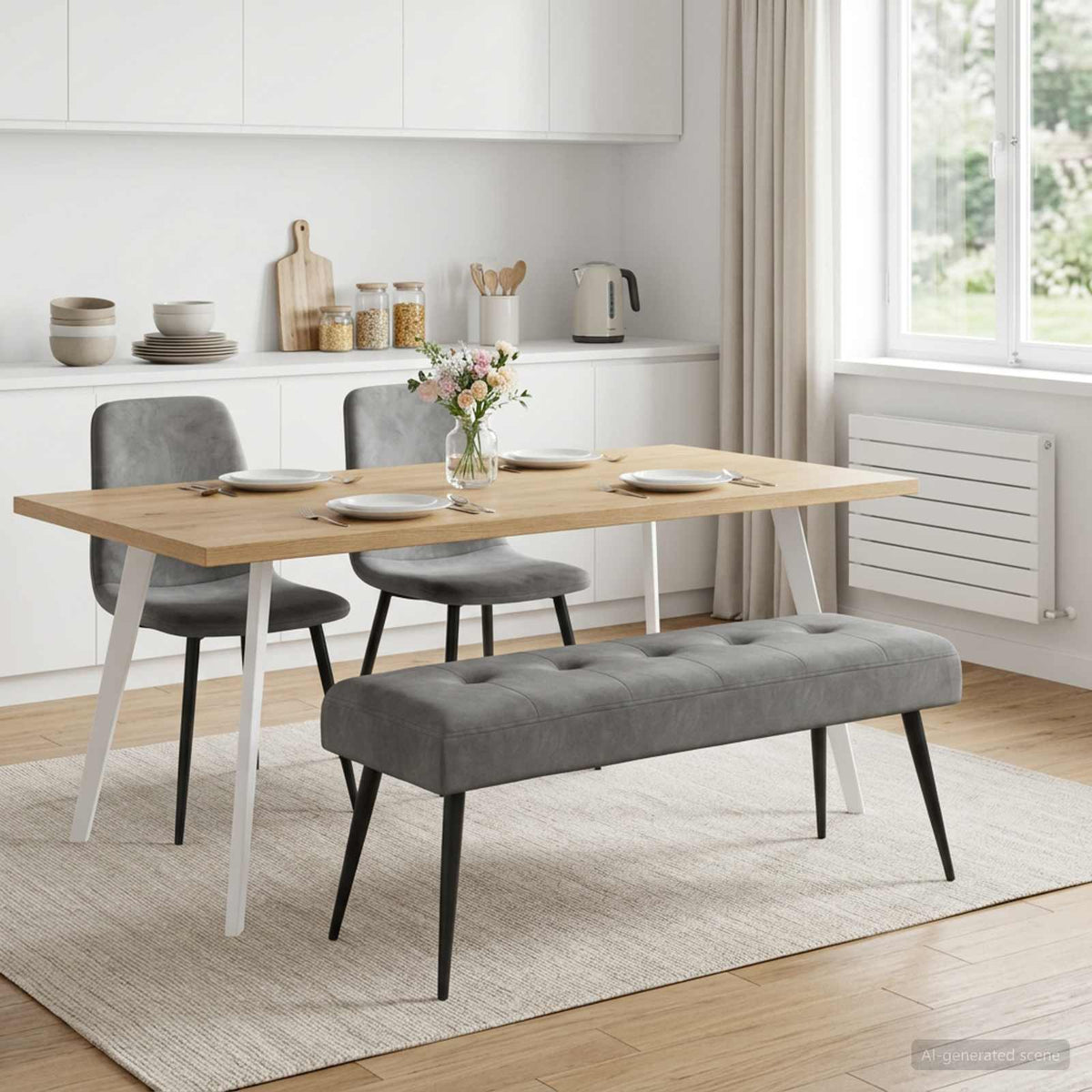 Bank met knoopverstelling Donkergrijs 110 x 40 x 46 cm fluweel is nu te koop bij PeponiXL, paradijselijk wonen!
