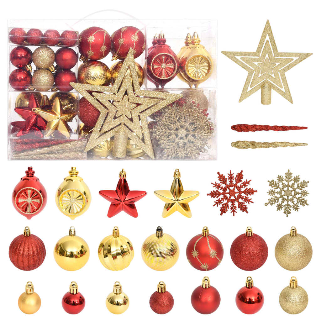 108-delige Kerstballenset goud en rood is nu te koop bij PeponiXL, paradijselijk wonen!