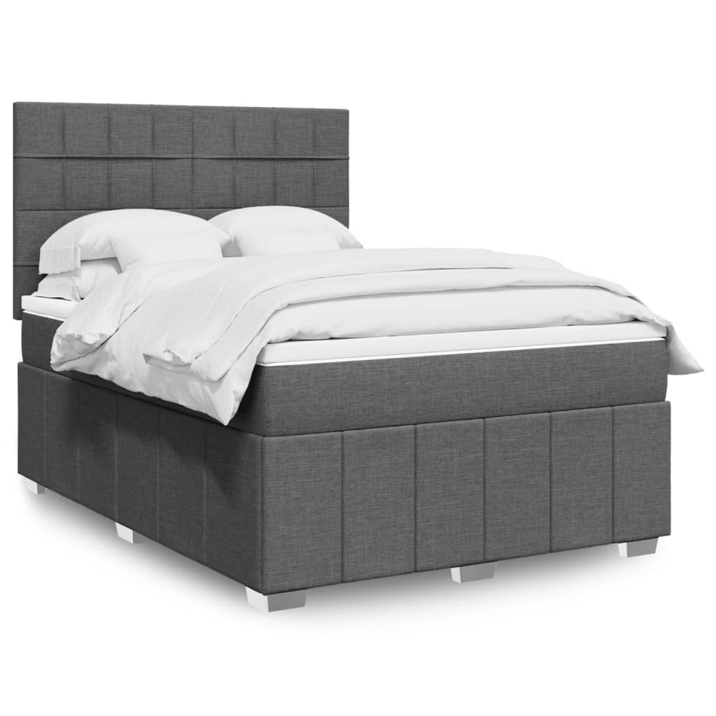 Boxspring met matras stof donkergrijs 160x200 cm is nu te koop bij PeponiXL, paradijselijk wonen!