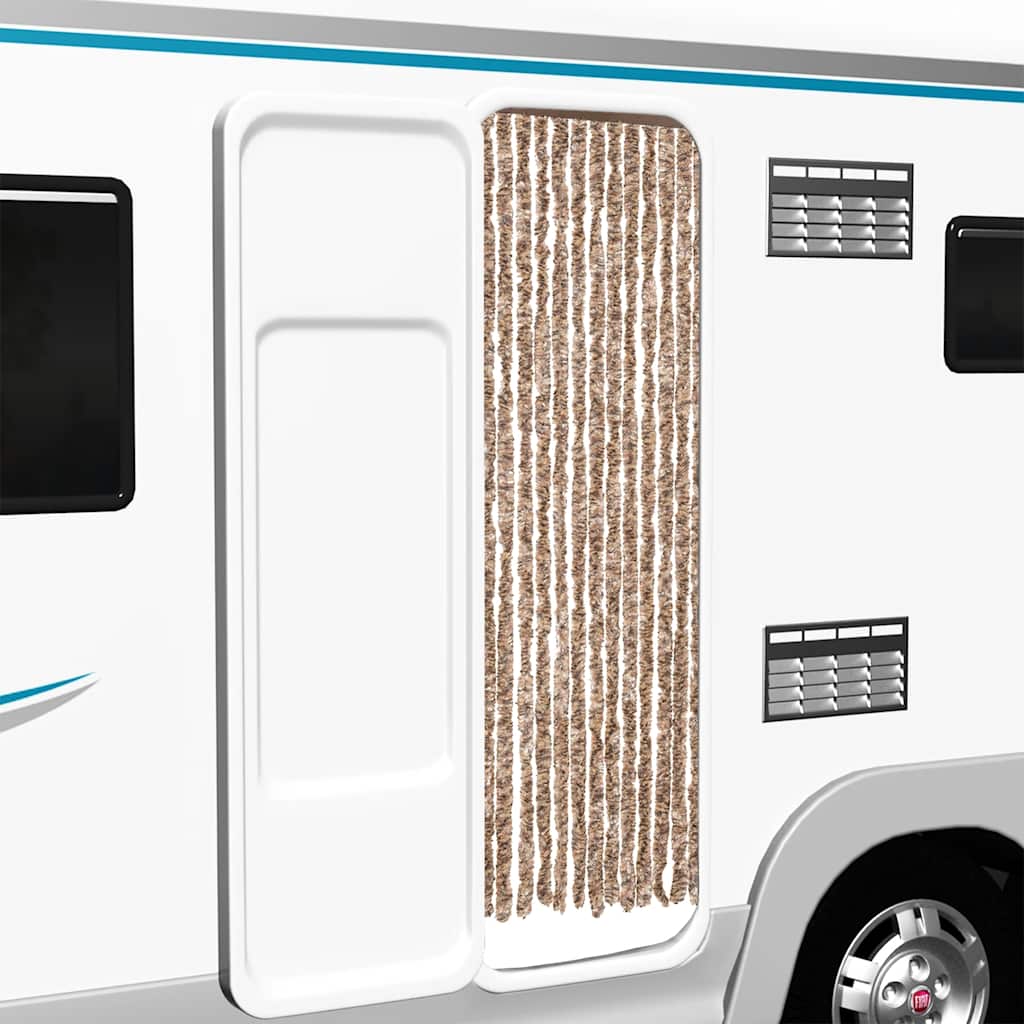 Vliegengordijn 56x185 cm chenille beige en donkerbruin is nu te koop bij PeponiXL, paradijselijk wonen!