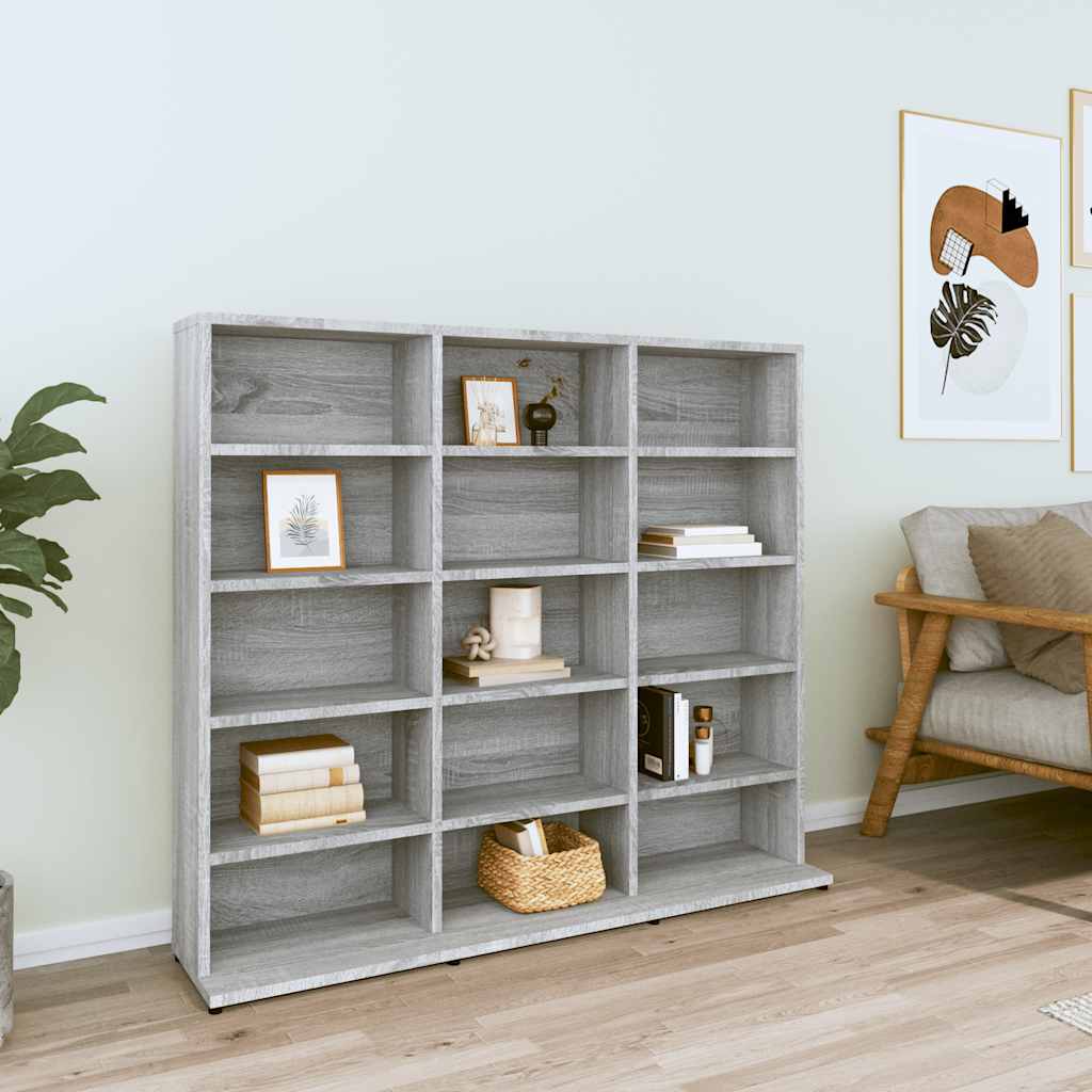 Cd-kast 100x23x89,5 cm bewerkt hout grijs sonoma eikenkleurig is nu te koop bij PeponiXL, paradijselijk wonen!