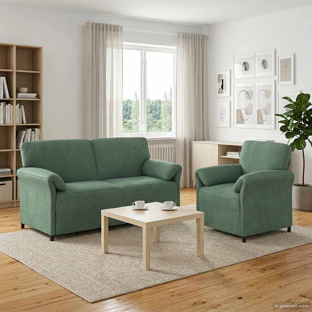 Bankstel 2 st Zeegroen Fluweel is nu te koop bij PeponiXL, paradijselijk wonen!