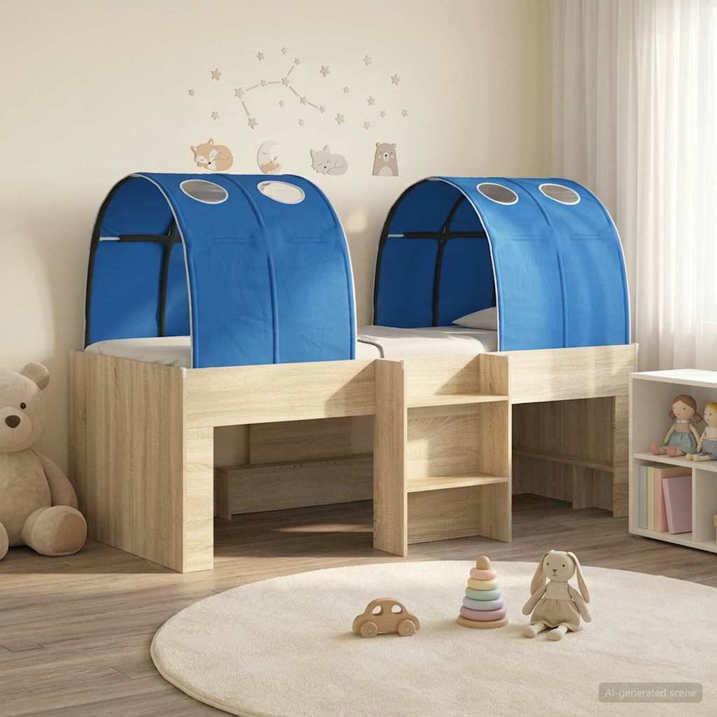 Bed met Tunnel 4 pcs Sonoma eiken en blauw Bewerkt hout is nu te koop bij PeponiXL, paradijselijk wonen!